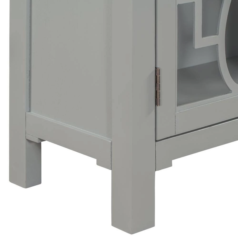 Gray Sideboard with Doors and Adjustable Shelf by ATHMILE 3 Gray Sideboard with Doors and Adjustable Shelf by ATHMILE - Image 3