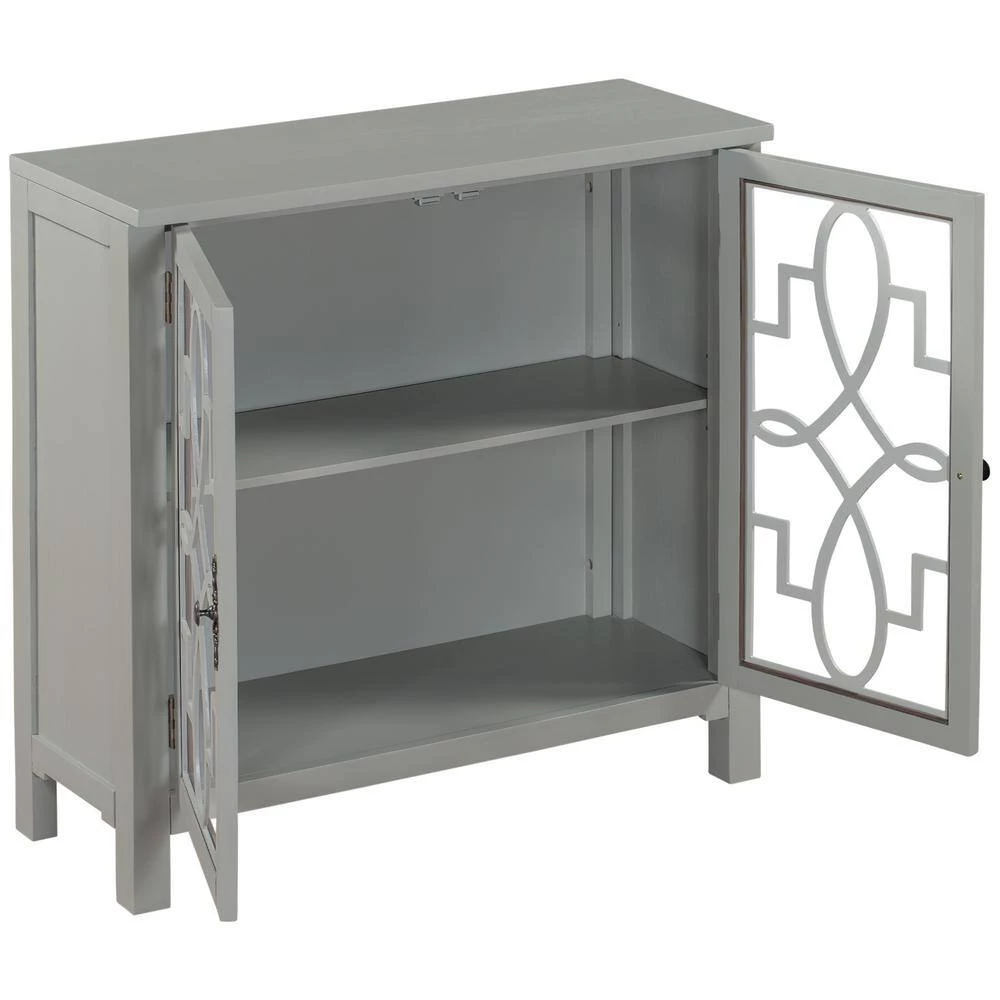 Gray Sideboard with Doors and Adjustable Shelf by ATHMILE 8 Gray Sideboard with Doors and Adjustable Shelf by ATHMILE - Image 8