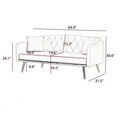 64.9 in.W Gray Velvet Twin Size Sofa Bed with Metal Legs by ATHMILE 11 64.9 in.W Gray Velvet Twin Size Sofa Bed with Metal Legs by ATHMILE -ATHMILE Sales Store gray athmile sofa beds gz b2w20222216 c3 1000