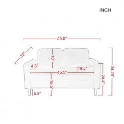 55.5 in. W Square Arm Polyester Straight Sofa in Gray by ATHMILE 12 55.5 in. W Square Arm Polyester Straight Sofa in Gray by ATHMILE -ATHMILE Sales Store gray athmile sofas couches ddw223s01506 44 1000