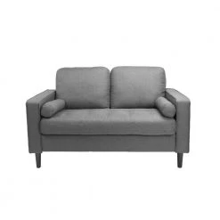 55.5 in. W Square Arm Polyester Straight Sofa in Gray by ATHMILE