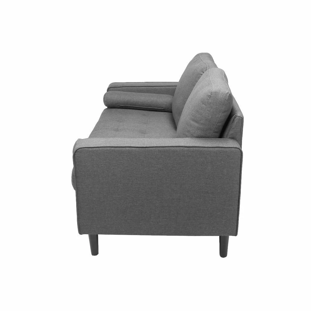 55.5 in. W Square Arm Polyester Straight Sofa in Gray by ATHMILE 2 55.5 in. W Square Arm Polyester Straight Sofa in Gray by ATHMILE - Image 2