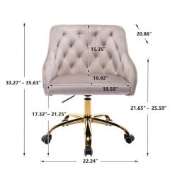 Gray Velvet Upholstered Swivel Task Chair with Sloped Arm by ATHMILE -ATHMILE Sales Store gray athmile task chairs gz b2w20221162 c3 1000