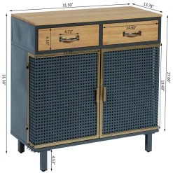 Gray Blue Home Furniture Storage Cabinets 31.5 in. Wide with 2-Drawer Sideboard by ATHMILE -ATHMILE Sales Store gray blue athmile accent cabinets gz w75732514 44 1000 1