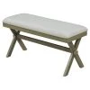 Green Upholstered Dining Bench with Gray Cushion (37.8 in. L x 15 in. D x 19.5 in. H) by ATHMILE