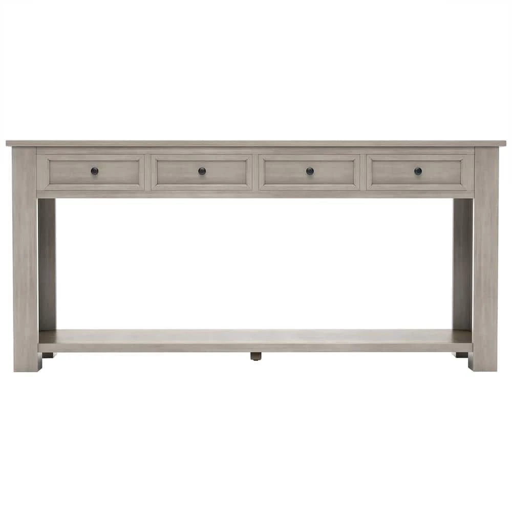 63 in. Gray Wash Standard Rectangle Wood Console Table by ATHMILE 1 63 in. Gray Wash Standard Rectangle Wood Console Table by ATHMILE