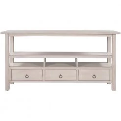57.8 in. Gray Wash Standard Rectangle Wood Console Table by ATHMILE