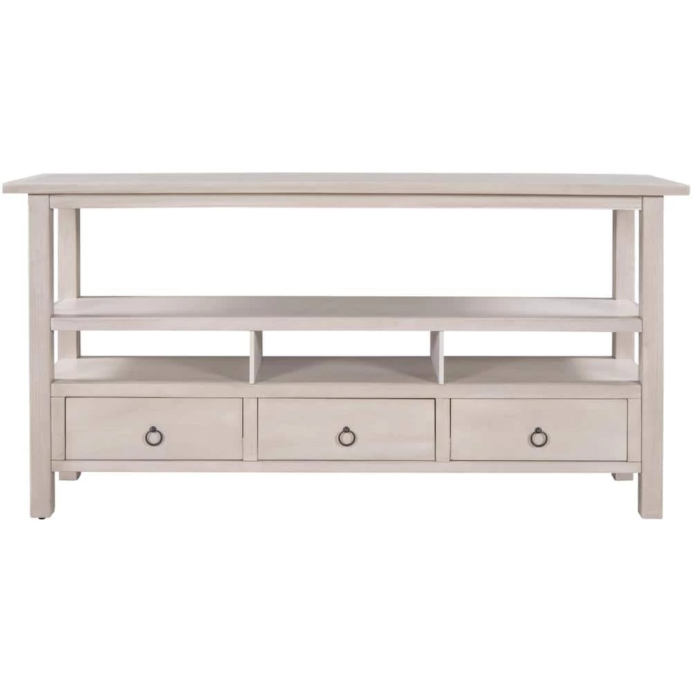 57.8 in. Gray Wash Standard Rectangle Wood Console Table by ATHMILE 1 57.8 in. Gray Wash Standard Rectangle Wood Console Table by ATHMILE