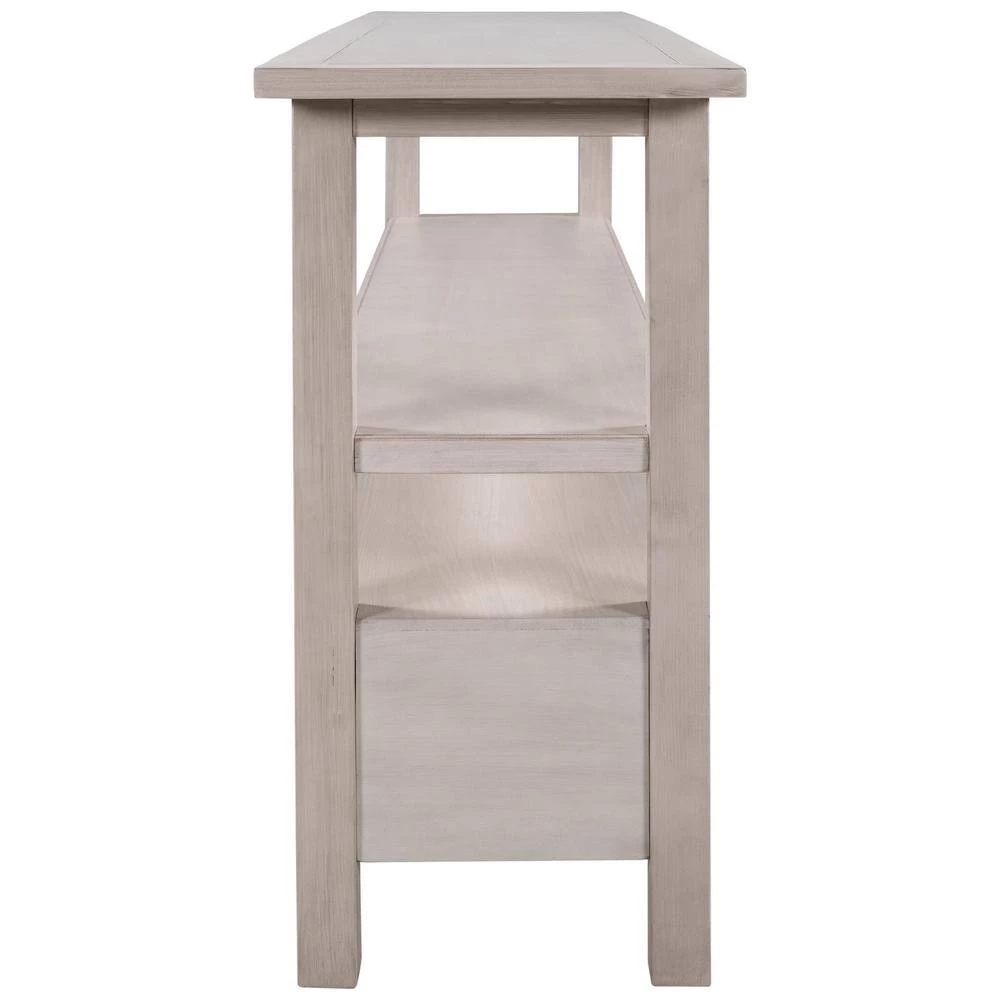 57.8 in. Gray Wash Standard Rectangle Wood Console Table by ATHMILE 2 57.8 in. Gray Wash Standard Rectangle Wood Console Table by ATHMILE - Image 2