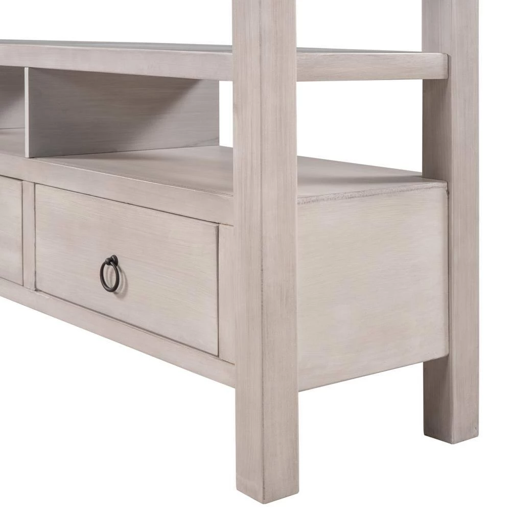 57.8 in. Gray Wash Standard Rectangle Wood Console Table by ATHMILE 7 57.8 in. Gray Wash Standard Rectangle Wood Console Table by ATHMILE - Image 7