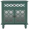 Green 29.5 in. Accent Storage Cabinet Wooden Cabinet with Decorative Mirror Door by ATHMILE