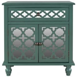Green 29.5 in. Accent Storage Cabinet Wooden Cabinet with Decorative Mirror Door by ATHMILE