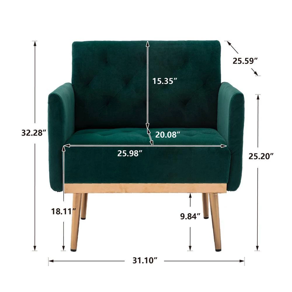 Green Velvet Accent Chair by ATHMILE 6 Green Velvet Accent Chair by ATHMILE - Image 6