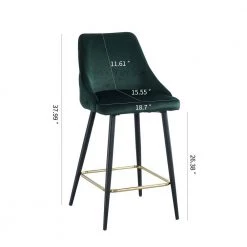 37.99 in. H Green Velvet Bar Stool (Set of 2) by ATHMILE -ATHMILE Sales Store green athmile bar stools ddw21037593 44 1000