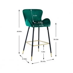 40.94 in. Emerald Low Back Metal Frame Bar Stools with Footrest (Set of 2) by ATHMILE 12 40.94 in. Emerald Low Back Metal Frame Bar Stools with Footrest (Set of 2) by ATHMILE -ATHMILE Sales Store green athmile bar stools gz b2w20221706 4f 1000