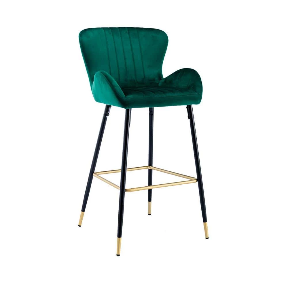 40.94 in. Emerald Low Back Metal Frame Bar Stools with Footrest (Set of 2) by ATHMILE 2 40.94 in. Emerald Low Back Metal Frame Bar Stools with Footrest (Set of 2) by ATHMILE - Image 2