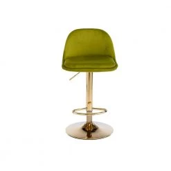 ATHMILE Sales Store 4 40.94 in. Low Back Green Metal Frame Adjustable Cushioned Bar Stool with Toweling fabric Seat (Set of 1) by ATHMILE