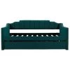 Green Upholstered Twin Daybed with Trundle by ATHMILE