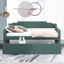 Green Twin Size Daybed with Two Drawers by ATHMILE 15 Green Twin Size Daybed with Two Drawers by ATHMILE -ATHMILE Sales Store green athmile daybeds gz b2w20222165 31 1000
