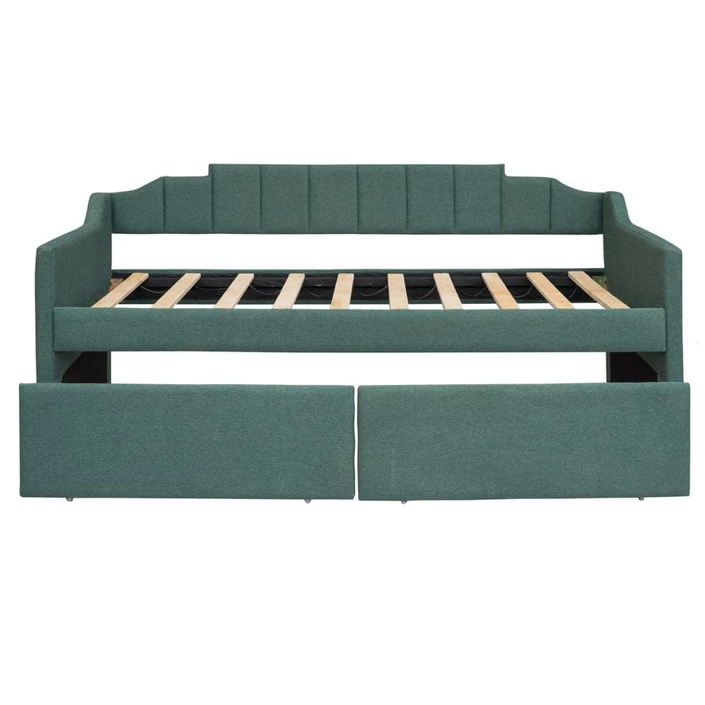 Green Twin Size Daybed with Two Drawers by ATHMILE 1 Green Twin Size Daybed with Two Drawers by ATHMILE