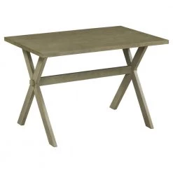 45.5 in. Rectangle Rustic Gray Green Wood Top Dining Table with X-Shape Legs (Seats-4) by ATHMILE
