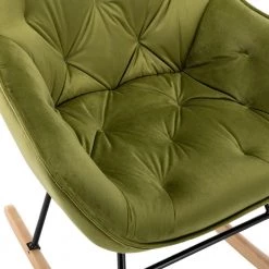 Green Toweling Tufted Fabric Rocking Chair (Set of 1) by ATHMILE 14 Green Toweling Tufted Fabric Rocking Chair (Set of 1) by ATHMILE -ATHMILE Sales Store green athmile rockers gliders ottomans gz b2w20220889 4f 1000