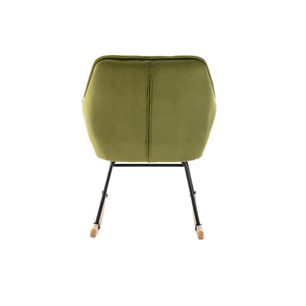 Green Toweling Tufted Fabric Rocking Chair (Set of 1) by ATHMILE 4 Green Toweling Tufted Fabric Rocking Chair (Set of 1) by ATHMILE - Image 4