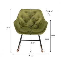 Green Toweling Tufted Fabric Rocking Chair (Set of 1) by ATHMILE 13 Green Toweling Tufted Fabric Rocking Chair (Set of 1) by ATHMILE -ATHMILE Sales Store green athmile rockers gliders ottomans gz b2w20220889 c3 1000
