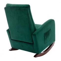 Green Velvet Rocking Chair Nursery Chair (Set of 1) by ATHMILE -ATHMILE Sales Store green athmile rockers gliders ottomans gz b2w20221529 44 1000