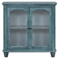 Antique Green Sideboard with with Adjustable Shelves by ATHMILE