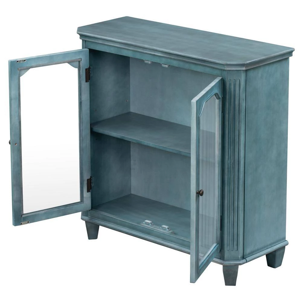 Antique Green Sideboard with with Adjustable Shelves by ATHMILE 2 Antique Green Sideboard with with Adjustable Shelves by ATHMILE - Image 2