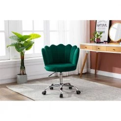 Green Velvet Upholstered Swivel Task Chair with Padded Back by ATHMILE 13 Green Velvet Upholstered Swivel Task Chair with Padded Back by ATHMILE -ATHMILE Sales Store green athmile task chairs gz b2w20221167 44 1000