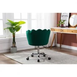 Green Velvet Upholstered Swivel Task Chair with Padded Back by ATHMILE 14 Green Velvet Upholstered Swivel Task Chair with Padded Back by ATHMILE -ATHMILE Sales Store green athmile task chairs gz b2w20221167 fa 1000