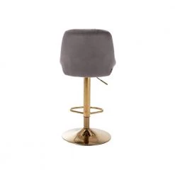 44.09 in. Grey Velvet Bar Stool (Set of 1) by ATHMILE -ATHMILE Sales Store grey athmile bar stools ddw39538740 4f 1000