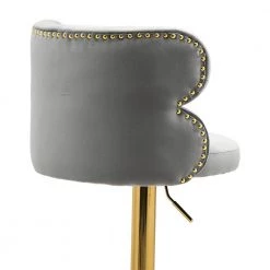 42.91 in. Gray Velvet Bar Stool (Set of 1) by ATHMILE 11 42.91 in. Gray Velvet Bar Stool (Set of 1) by ATHMILE -ATHMILE Sales Store grey athmile bar stools ddw39539729 1f 1000