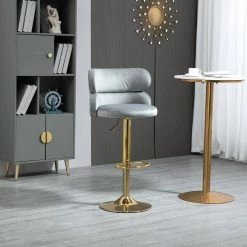 42.91 in. Gray Velvet Bar Stool (Set of 1) by ATHMILE 13 42.91 in. Gray Velvet Bar Stool (Set of 1) by ATHMILE -ATHMILE Sales Store grey athmile bar stools ddw39539729 31 1000