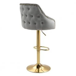 44.88 in. Gray Velvet Bar Stool (Set of 1) by ATHMILE 12 44.88 in. Gray Velvet Bar Stool (Set of 1) by ATHMILE -ATHMILE Sales Store grey athmile bar stools ddw39539736 44 1000