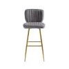 40.55 in. Grey Velvet Bar Stool (Set of 1) by ATHMILE