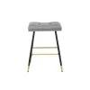 26.34 in. Gray Backless Metal Frame Bar Stool with Velvet Seat (Set of 1) by ATHMILE