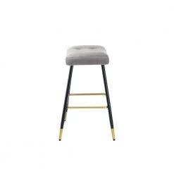 26.34 in. Gray Backless Metal Frame Bar Stool with Velvet Seat (Set of 1) by ATHMILE 16 26.34 in. Gray Backless Metal Frame Bar Stool with Velvet Seat (Set of 1) by ATHMILE -ATHMILE Sales Store grey athmile bar stools gz b2w20221738 76 1000