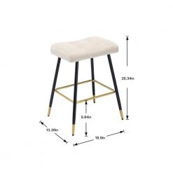 26.34 in. Ivory Backless Bar Stools with Velvet Seat (Set of 1) by ATHMILE 12 26.34 in. Ivory Backless Bar Stools with Velvet Seat (Set of 1) by ATHMILE -ATHMILE Sales Store ivory athmile bar stools gz b2w20221733 4f 1000