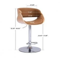 32 in. Khaki Leathert Bar Stool (Set of 1) by ATHMILE 9 32 in. Khaki Leathert Bar Stool (Set of 1) by ATHMILE -ATHMILE Sales Store khaki athmile bar stools ddw21234929 c3 1000