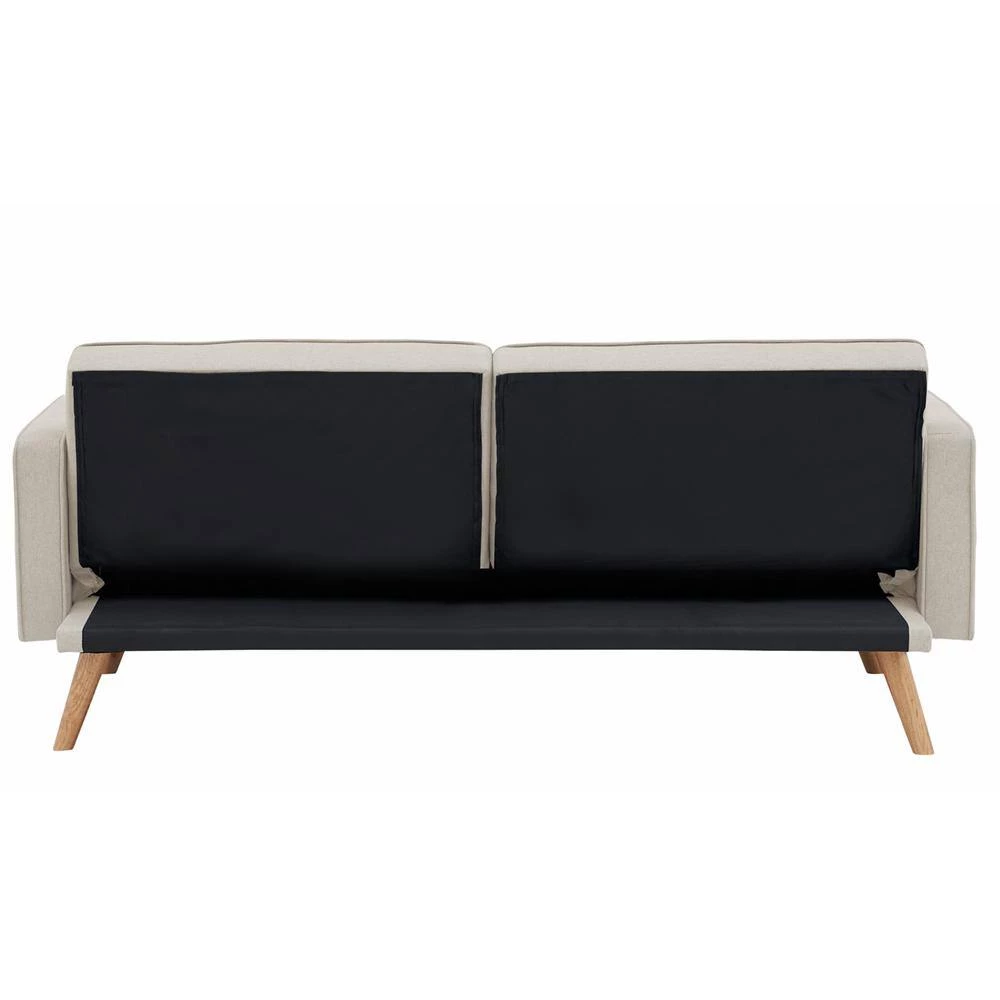 72.4 in. Light Beige Cotton Linen Twin Size Sofa Bed by ATHMILE 3 72.4 in. Light Beige Cotton Linen Twin Size Sofa Bed by ATHMILE - Image 3