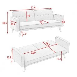 72.4 in. Light Beige Cotton Linen Twin Size Sofa Bed by ATHMILE 13 72.4 in. Light Beige Cotton Linen Twin Size Sofa Bed by ATHMILE -ATHMILE Sales Store light beige athmile sofa beds gz b2w20220025 c3 1000