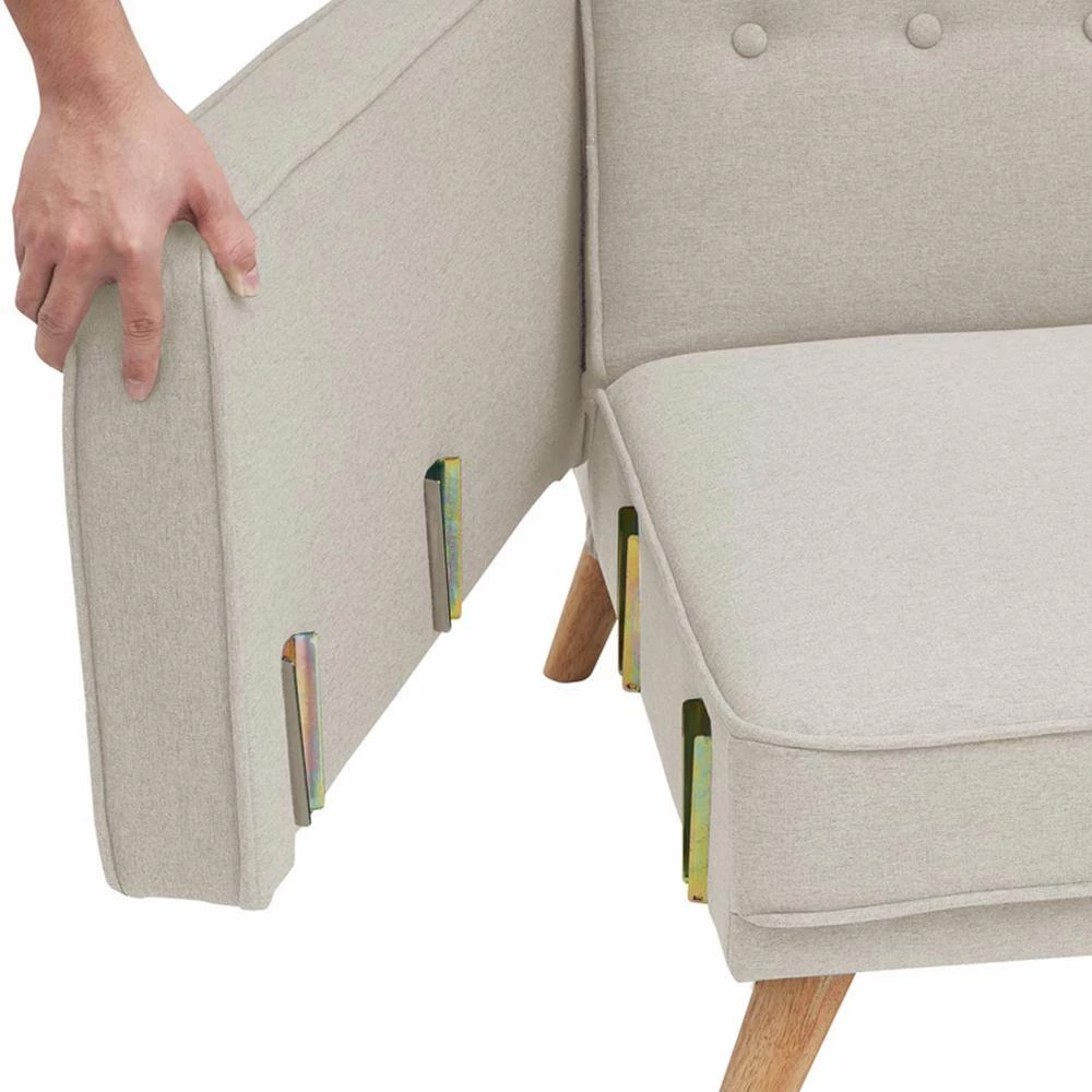 72.4 in. Light Beige Cotton Linen Twin Size Sofa Bed by ATHMILE 8 72.4 in. Light Beige Cotton Linen Twin Size Sofa Bed by ATHMILE - Image 8