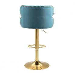 43 in. Light Blue Velvet Bar Stool (Set of 1) by ATHMILE -ATHMILE Sales Store light blue athmile bar stools ddw39539728 44 1000