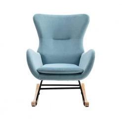 Light Blue Velvet Rocking Chair by ATHMILE