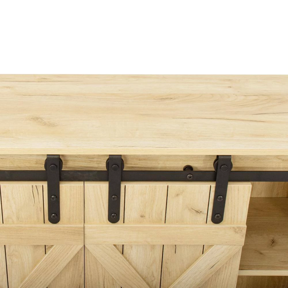 53.9 in. Light Brown Standard Rectangle Wood Console Table by ATHMILE 4 53.9 in. Light Brown Standard Rectangle Wood Console Table by ATHMILE - Image 4