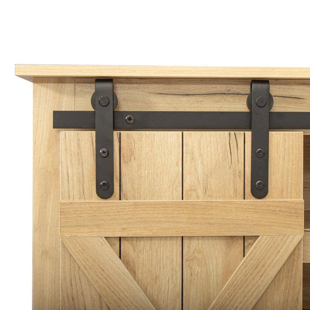 53.9 in. Light Brown Standard Rectangle Wood Console Table by ATHMILE 7 53.9 in. Light Brown Standard Rectangle Wood Console Table by ATHMILE - Image 7