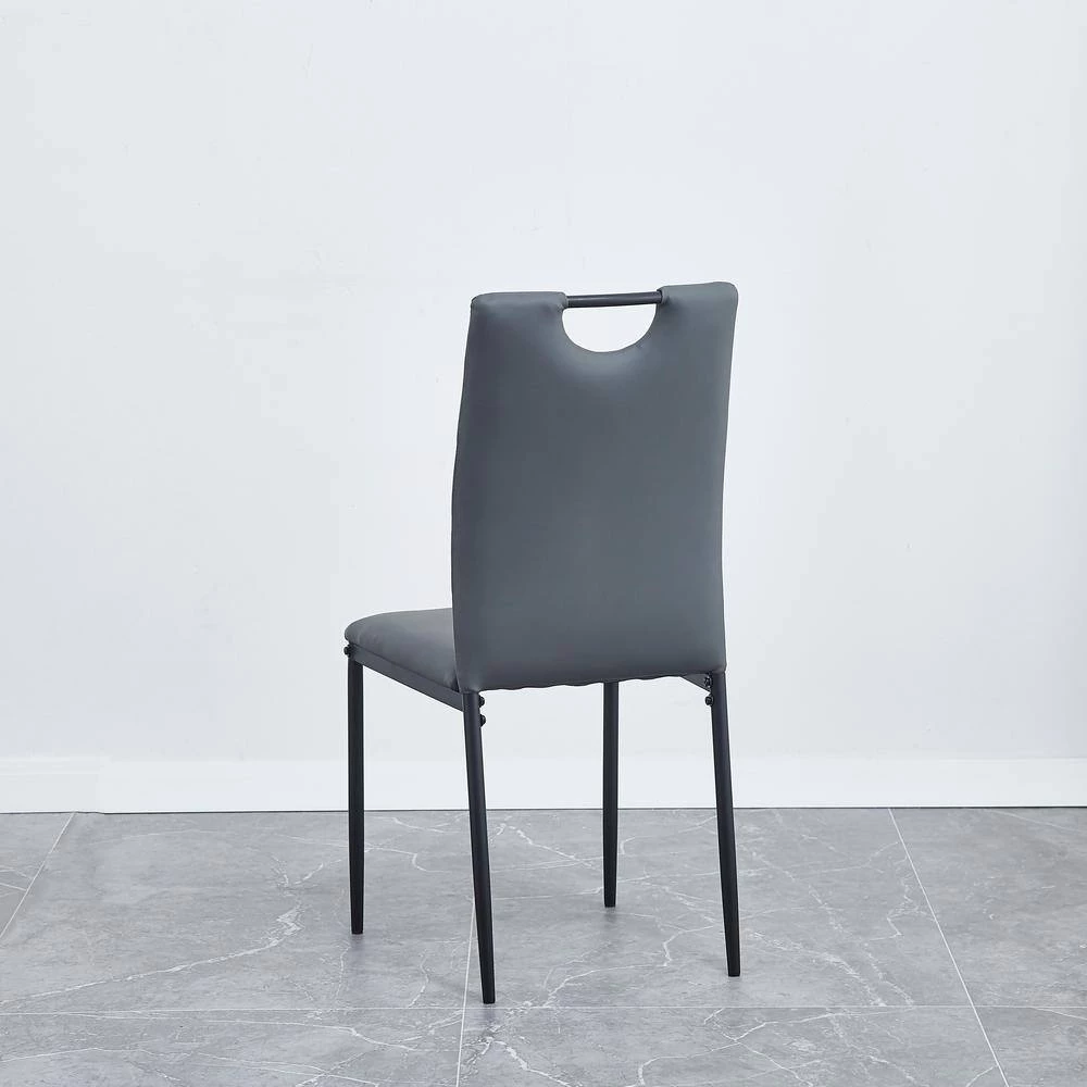 Light Gray Linen Dinning Chair with Metal Leg (Set of 4) by ATHMILE 5 Light Gray Linen Dinning Chair with Metal Leg (Set of 4) by ATHMILE - Image 5